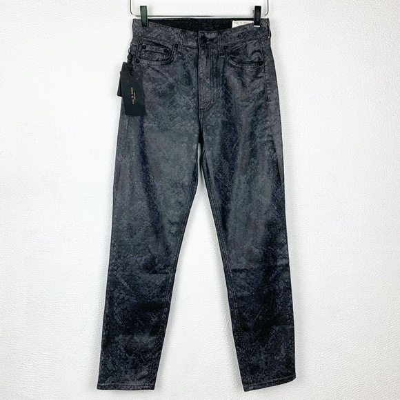 rag & bone | Nina High Rise Ankle Cigarette Jean Snake Foil - Picture 2 of 10